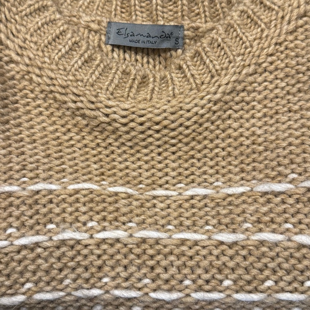 Anthropologie Elsamanda Italian Wool Alpaca Striped Sweater S Oversized Chunky - Picture 4 of 11